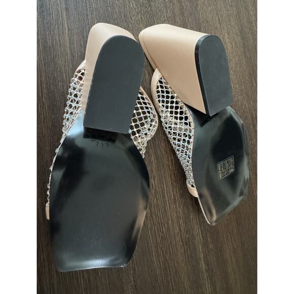 Stella McCartney Sandals Size 38 US 8 Nude Crystal Rhinestone Mesh Ramadan - Picture 11 of 16